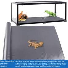 1pc Reptile Tank Flooring Mat With Anti-Slip Dots, Moisture Barrier For Terrarium Substrate, Ideal For Turtle And Jumping Spider Supplies - Black - View 7