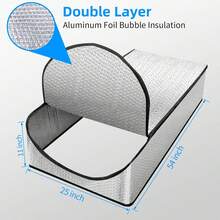 Attic Door Insulation Cover, 25" X 54" X 11", Stairs Zipper Door For Attic Ladder Pull Down System, Attic Tent Weatherproofing Shield For Summer Heat, Winter Cold, Moisture And Dust - 54*25*11inch - View 3