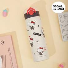 Miniso Sanrio Hello Kitty 316 Stainless Steel Thermal Cup 500ml/17.59oz,One-Touch Pop Lid,Daily Water Cup,Ideal Birthday Gift (1 PC) - Multicolor - View 2