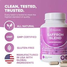 Saffron Extract Supplement With Magnesium, Vitamin B6 & Herbal Blend | Daily Wellness & Clarity Support Capsules | 60 Count (2 Bottles) - 2 Bottles - 查看 2