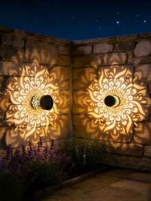 4/2/1件套太阳能莲花壁灯，曼陀罗壁灯，优雅太阳能壁灯 | 适用于花园、露台、楼梯、庭院、街道、后院和前门的LED照明，母亲节和生日礼物 - 彩色 - 查看 5