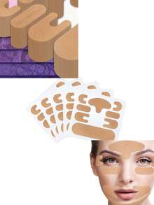Juego de parches faciales para mejorar la elasticidad de la piel, diseño reutilizable y sin marcas para el cuello - Portátil e instantáneo y adecuado para todo tipo de piel (seca, grasa) - Cuidado de la piel unisex para el levantamiento facial con elasticidad ajustable, diseño reutilizable y sin marcas para el cuidado del cuello, los ojos, la mandíbula y el doble mentón, parches de allanamiento y elevación con un acabado sin costuras y cómodo de usar - Multicolor - Ver 4