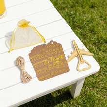 10/30 pièces Set d'ouvre-bouteilles avion avec sacs transparents jaunes et cartes de remerciement, cadeaux de mariage, cadeaux de baby shower, cadeaux de retour, cadeaux de fête à thème voyage, que l'aventure commence - avion - Voir 11
