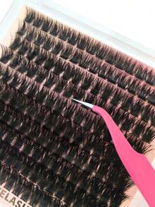 160PCS D Curl Individual Lash Clusters DIY Lash Clusters 100D Dense & Soft Reusable Suitable ForParties, Travel,Daily Use, Home And Everyday Use, Eye Lash Clusters,Individual Eyelashes,Lashes,Fake Lashes - D - View 5