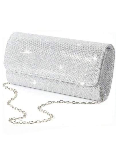 Women's Fashion Elegant Minimalist Versatile Clutch Bag With Chain Shoulder Bag, Suitable For Formal Dress And Evening Party