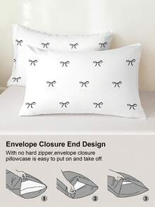 三件套可爱蝴蝶结印花被套，柔软透气的超细纤维面料，四季皆宜，可机洗，不易褪色、起球、缩水，适合可爱、简约、清新的ins风家居装饰，适用于特大号/大号/双人床/单人床尺寸，是居家、宿舍、公寓、酒店的理想之选，也是馈赠佳品。 - 彩色 - 查看 8