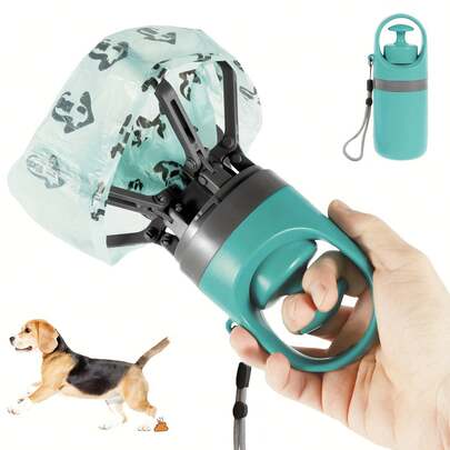 Portable Dog Poop Scoop With Bag Holder, Plastic Claw Design, Efficient Waste Collection, Includes Leak-Proof Bag, Ideal For Outdoor Use