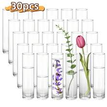 Tomnk 15/30/50pcs Glass Vases For Centerpieces, 7.5in Slim Flower Vases Wedding Table Decor For Single Rose Vases Bulk, Home Aesthetic Desk Decor, Party Decorations, Mother's Day Decor, Ideal Mother's Day Gift - 透明 - 查看 8