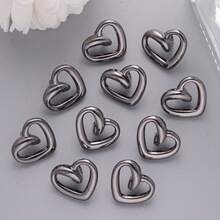 10 piezas/paquete Botones metálicos con corazón hueco delicados, accesorios DIY para abrigos, vestidos festivos, decoración de costura - multicolor - Ver 18