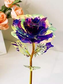 紫色蝴蝶玫瑰母亲节礼物，母亲节玫瑰礼物，适合送给妈妈、女朋友、女士的生日礼物，妻子生日周年纪念日圣诞节感恩节结婚礼物 - 彩色 - 查看 7