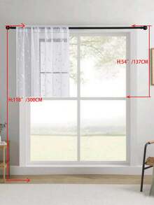 1 pièce Rideau transparent brodé, motif floral, avec poche pour tringle, en fibre de polyester avec protection UV et respirabilité, convient pour le salon, la chambre à coucher, la salle à manger - Blanc - Voir 36