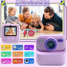 Cámara instantánea para niños de 3 a 12 años con pantalla de 2.4", impresión instantánea, tarjeta de memoria de 32GB, grabación de vida, regalo para reuniones familiares para niños y niñas - Multicolor - Ver 2
