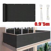 5m Privacy Garden Fence Screen | UV Protection Shade Cover For Balcony & Terrace | Windproof Sunshade For Rooftop, Patio & Garden Screening | Home Decoration UK Summer Ready - Grey - View 9