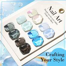 LIMEGIRL Set de 6 piezas de 8ml de esmalte de uñas en gel azul océano, esmalte de uñas en gel azul claro de verano Acuario UV LED removible, adecuado para manicura DIY, uso en el hogar o en el salón, suministros de arte de uñas - Multicolor - Ver 3