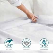 Ecommerc3 Flat Sheet, Cotton, For Beds 80 To 200 Cm, Soft And Breathable, Wide Variety Of Colors - 白色 - 查看 4