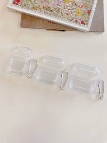 Shockproof Glitter Soft Bluetooth Earphone Case Compatible With AirPods Pro 4, 3, 2, 1 Transparent Bluetooth Earphone Protective Cover, Soft Earphone Case With Stand Spring Gift - Clear - View 4