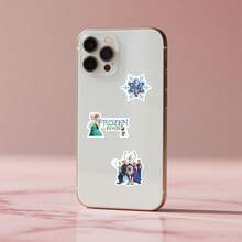 55 Frozen Stickers, Frozen Party Favors, Cartoon Stickers, Anna Cartoon Stickers, Olaf Cartoon Stickers, Kristoff Cartoon Stickers, Sven Cartoon Stickers, Waterproof Stickers, Stickers, Can Be Used For Books, Diaries, Phone Cases, Laptops, Tablets, Water Bottles, Suitable As Holiday, Birthday Gifts Or Reward Stickers, Gift Decorations - Multicolor - View 3