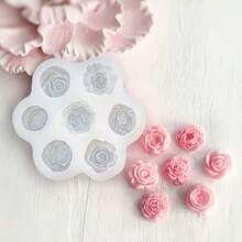 DIY Wax Mold, 7-Cavity Flower Floral Mold, Suitable For Small Floral Candle Making, Resin Casting, Gypsum Cement, Concrete Pouring, Can Be Used For Home Decor, Holiday Gifts, Handicrafts - White - View 5