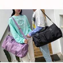 Large Capacity Waterproof Gym Bag For Women Men With Shoes Compartment Wet Pocket Travel Duffel Bag - 黑色 - 查看 5