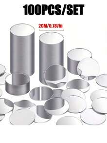 100 Mini Acrylic Round Mirror Stickers - Self-Adhesive, Tear-And-Stick, Ideal For DIY Crafts, Wall Decor, Jewelry Making - Transparent Mosaic Tile Effect Room Decor Personalized Stickers - 100 Circles - View 11