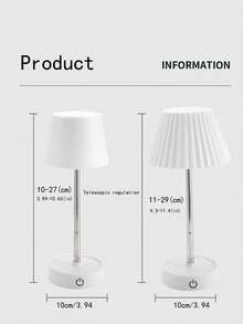 1pc Rechargeable LED Desk Lamp, Wireless Mini Bedside Lamp Suitable For Dorm Room & Bedroom Decor - White - View 4