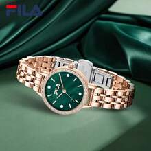 Đồng hồ nữ FILA Luxury Small Round Dial Quartz dây thép mạ vàng hồng, chống nước 30M, kiểu dáng retro. - Một cỡ - Xem 1