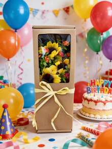 1 Box 13inch(H) Artificial Flower Gift Box, Suitable For Wedding, Birthday, Mother's Day, Teacher's Day, Thanksgiving, Party, Theme Events, Gifts - Multicolor - View 12
