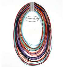 Dây chuyền bện bằng dây da nhiều lớp, làm thủ công từ sợi sáp, khóa nam châm hợp kim kẽm, phụ kiện phong cách Bohemian thường ngày. - Màu xanh hải quân - Xem 2