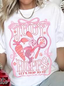Coquette Bow  2 Shirt, Cute Judy Hopps Let's Hop To It ,  Vacation Family Matching TOutfits - White - View 1