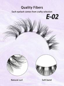 ENCHUW 14 Pairs False Eyelashes Fluffy Soft Wispy Volume Natural Lashes With Clear Band Reusable Eyelashs Makeup For Vacation - Black - View 3
