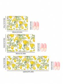 1pc Modern Lemon Print Decorative Kitchen Floor Mat - Contemporary Style Rug For Kitchen, Dining Room, Bar, Laundry Room, Hallway - A - View 3