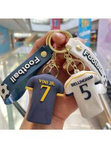 4pcs/Set Football Jersey Keychain, Cartoon Figurine Backpack Pendant, Car Keychain Small Gift - Jersey Style - View 4