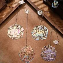 金属书签 镂空烫金长流苏书签 文具礼品 送给读书俱乐部和爱书人士 - 多色 - 查看 9