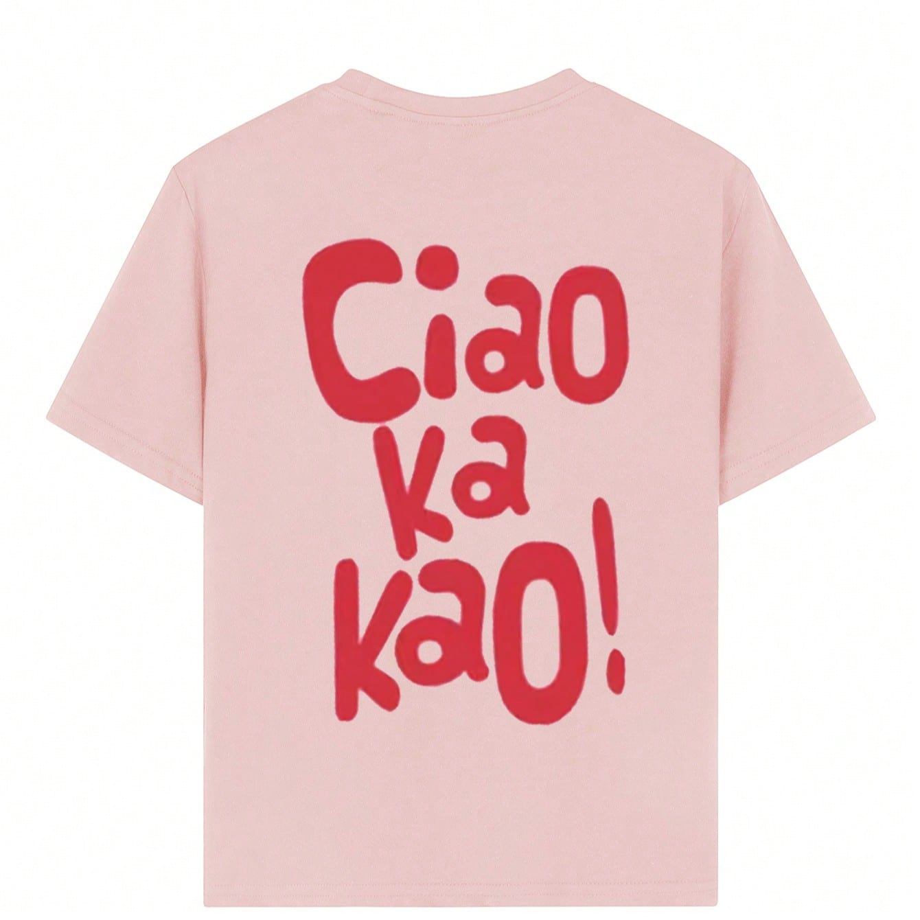 Camiseta suave y cómoda con estampado italiano "Ciao Ka Kao" para niña preadolescente, adecuada para deportes al aire libre, uso casual diario, esti
