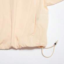 Adidas Women's Casual Short Stand Collar Jacket, Spring/Autumn IM8819 - Sand Brown/Black - View 4