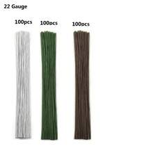 FELE Uds. Vástagos de alambre Floral verde claro calibre 22/20 para hacer flores artificiales, alambre de florista, alambre de flores para manualidades 6VVB - Calibre 18, 50 piezas - Ver 7