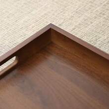 1pc Bamboo Serving Tray With Handle, Suitable For Breakfast, Dinner, Living Room Dining - Back To School Season - Multicolor - View 4