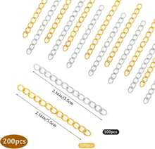 200Pcs Chain Extender For Jewelry Making, Silver And Gold Extension Tails For Necklaces, Bracelets, Anklets, Key Chains - Removable - ColorA - View 2