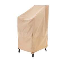 WJ-X3 Stackable Patio Chair Cover Heavy Duty Wind Resistant and Waterproof Outdoor Lawn Patio Chair Covers 28W x 36D x 45H 4-6 Stacked Chairs Beige 1-Pack - Beis - Ver 8