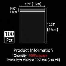 XZV 100pcs 1.57" To 11.81" Plastic Resealable Bags, Foldable Storage Bags, Reusable Ziplock Seal Gift Bags, 0.065mm/2.56mil Thick, Clear Jewelry Packaging Bags, Multi-Purpose Tool Accessory Pouches - View 21