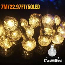 1PC 20/50/100 LED Solar Crystal Bubble Ball Light String -8 Flashing Modes, Waterproof Fairy Light, Outdoor Garden Light String, Suitable For Garden, Courtyard, Tree, Lawn, Porch, House, Balcony, Pavilion, Tavern, Wedding, Party, Festival Decoration - WarmWhite-8Mode - View 13