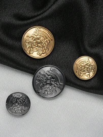 16 قطعة أزرار معدنية عتيقة مجموعة ديكورية - تشمل مقاسات 15 مم و 22 مم، مناسبة للجاكيت والبدلات والجينز DIY