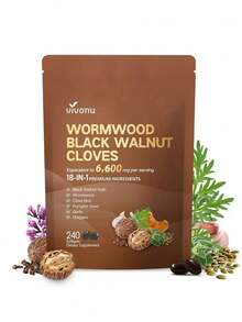 18 In 1 Wormwood Black Walnut Clove Herbal Supplement/Digestive Support/Enhance Body Energy Levels/240 Capsules - - - 查看 9