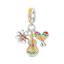 A Silver Plated Guitar, Beer, Camera, Princess Dress Pendant Suitable For 3mm Original Bracelet, Necklace, DIY Bead, Women's Daily Gift, Birthday Party, Holiday Gift - Multicolor - View 15