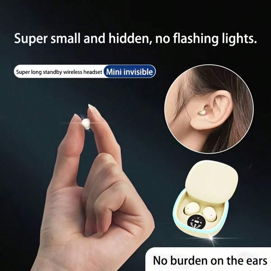 Invisible Wireless Earbuds - Deep Bass, Noise-Proof, Suitable For Various Scenarios (Workout/Sleep/Work/Study), 3 Colors - Perfect Daily Use Gift For Students/Fitness Enthusiasts - 彩色 - 查看 1