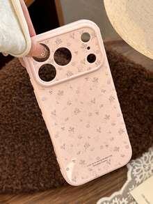 Watercolor Floral Pattern Phone Case Compatible With IPhone 17, 16 Pro Max, 15, 13, Soft Cover, Fashionable Design - Pink - View 3