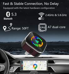 2026 Upgraded Wireless CarPlay Adapter, Mini USB Car Play Wireless Adapter For IPhone Android Apple, 2 In 1 Plug And Play Bluetooth Carplay - A - View 5