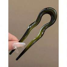 French Twist Hair Forks, U-Shaped Wavy Hair Clips, Suitable For Spiral Buns, Tortoiseshell Color, Fashionable, Flexible And Durable Women Hair Accessories, Styling Hair Clips, Hair Pins - 彩色 - 查看 6