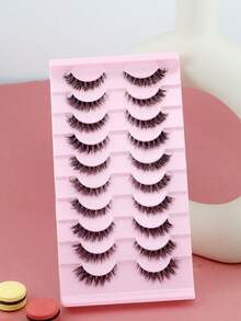 10 Paar Russische kurze unordentliche 5D Mehrschicht-Unsichtbare Verwischte Natürlich Aussehende Falsche Wimpern, Komfortable Weiche Realistische Wimpern für den täglichen Gebrauch & Partys - Übersicht 8