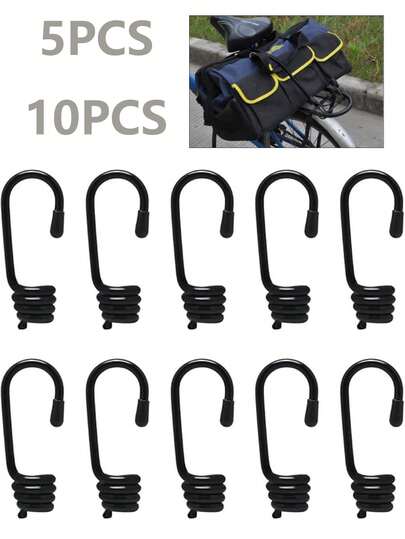 Plastic-Coated Bungee Shock Cord Hook Spiral Wire Hooks End For Elastic Rope Strapping Tape